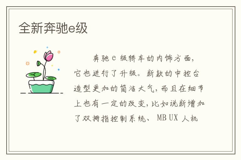 全新奔驰e级